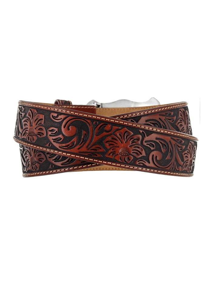 Justin C11194 Mens Classic Longhorn Leather Belt Tan front view. If you need any assistance with this item or the purchase of this item please call us at five six one seven four eight eight eight zero one Monday through Saturday 10:00a.m EST to 8:00 p.m EST