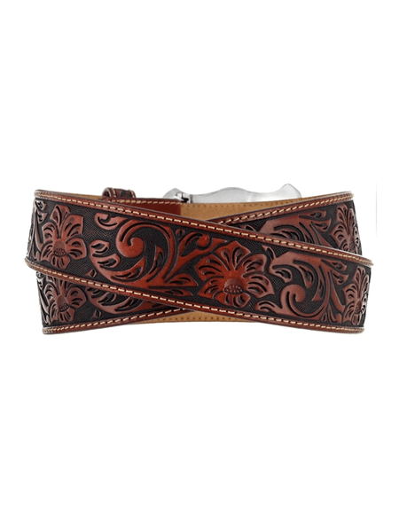 Justin C11194 Mens Classic Longhorn Leather Belt Tan back view