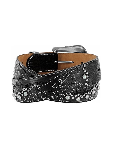 Tony Lama C50493 Womens Kaitlyn Crystal Western Leather Belt Black back view. If you need any assistance with this item or the purchase of this item please call us at five six one seven four eight eight eight zero one Monday through Saturday 10:00a.m EST to 8:00 p.m EST