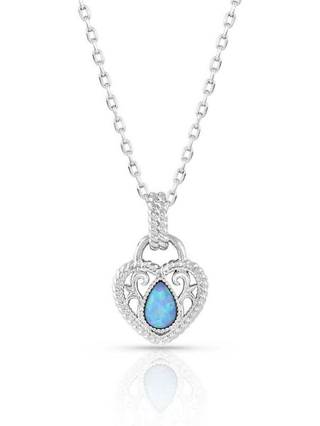 Montana Silversmiths NC5114 Womens Gleeful Heart Necklace Silver front view. If you need any assistance with this item or the purchase of this item please call us at five six one seven four eight eight eight zero one Monday through Saturday 10:00a.m EST to 8:00 p.m EST