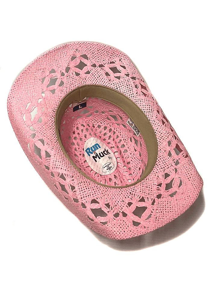 Bullhide NAUGHTY GIRL 2649P Western Straw Hat Pink front and side view. If you need any assistance with this item or the purchase of this item please call us at five six one seven four eight eight eight zero one Monday through Saturday 10:00a.m EST to 8:00 p.m EST