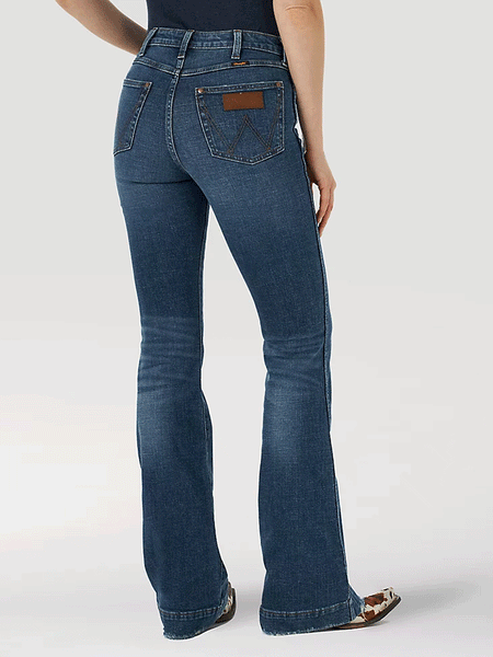 Wrangler 1011MPEHL Womens Green Jean-Eco-Friendly High Rise Trouser Lauren back view. If you need any assistance with this item or the purchase of this item please call us at five six one seven four eight eight eight zero one Monday through Saturday 10:00a.m EST to 8:00 p.m EST