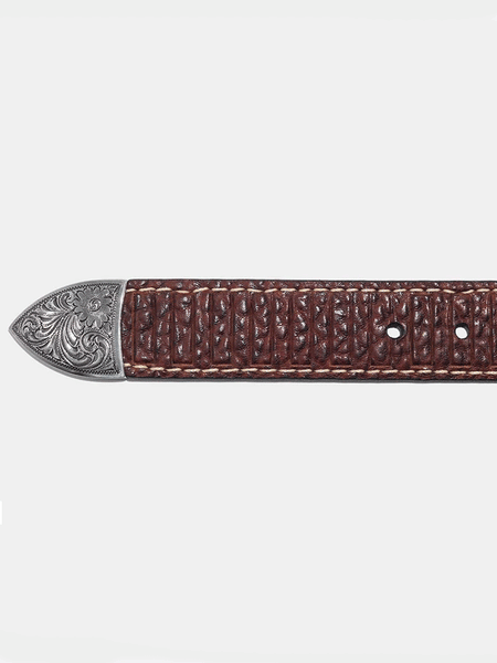 Vintage Bison VB-8223 Mens Wild Bill II Leather Belt Peanut tip detail. If you need any assistance with this item or the purchase of this item please call us at five six one seven four eight eight eight zero one Monday through Saturday 10:00a.m EST to 8:00 p.m EST