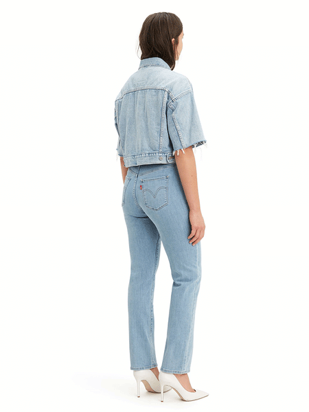 Levi's 392500044 Womens Classic Straight Jean Slate Oahu Morning Dew back view. If you need any assistance with this item or the purchase of this item please call us at five six one seven four eight eight eight zero one Monday through Saturday 10:00a.m EST to 8:00 p.m EST