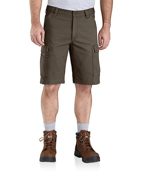 Carhartt 103542-217 Mens Rugged Flex® Relaxed Fit Canvas Cargo Work Short Tarmac front view. If you need any assistance with this item or the purchase of this item please call us at five six one seven four eight eight eight zero one Monday through Saturday 10:00a.m EST to 8:00 p.m EST