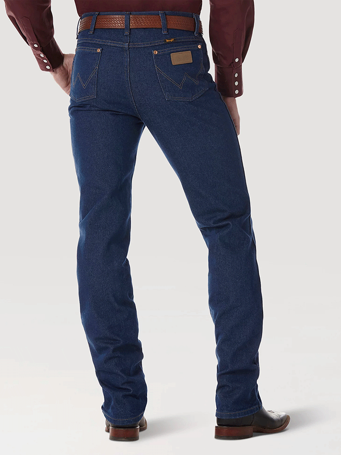 Wrangler 0936PWD Mens Cowboy Cut Slim Fit Jeans Prewashed Indigo front view. If you need any assistance with this item or the purchase of this item please call us at five six one seven four eight eight eight zero one Monday through Saturday 10:00a.m EST to 8:00 p.m EST
