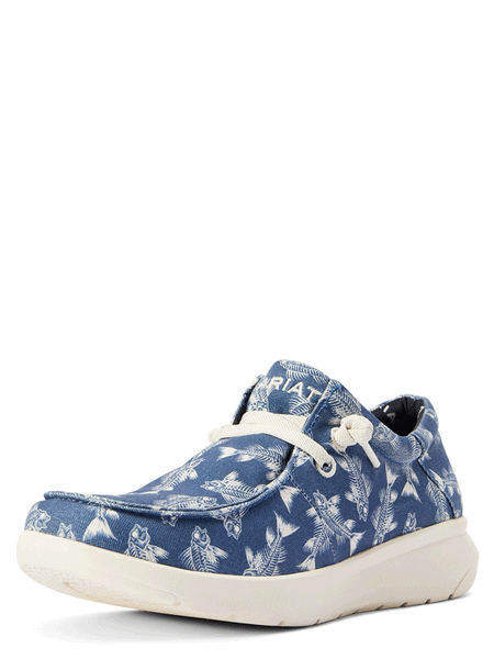 Ariat 10042500 Mens Hilo Stretch Lace Shoe Bonefish Blue front and side view. If you need any assistance with this item or the purchase of this item please call us at five six one seven four eight eight eight zero one Monday through Saturday 10:00a.m EST to 8:00 p.m EST