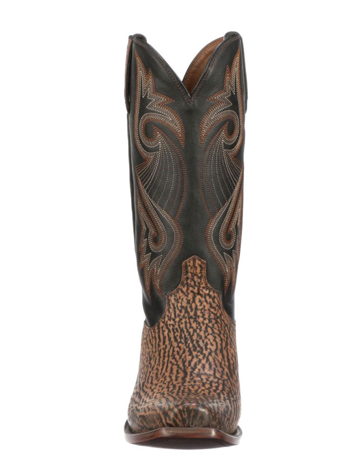 Lucchese M3238.74 Mens Mingus Safari Shark Boots Black front and side view pair. If you need any assistance with this item or the purchase of this item please call us at five six one seven four eight eight eight zero one Monday through Saturday 10:00a.m EST to 8:00 p.m EST