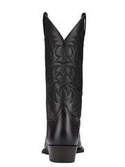 Ariat 10002218 Mens Heritage R Toe Western Boot Black Deertan back view. If you need any assistance with this item or the purchase of this item please call us at five six one seven four eight eight eight zero one Monday through Saturday 10:00a.m EST to 8:00 p.m EST