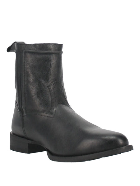 Laredo 62080 Mens Lonnie Zipper Leather Boot Black side / front view. If you need any assistance with this item or the purchase of this item please call us at five six one seven four eight eight eight zero one Monday through Saturday 10:00a.m EST to 8:00 p.m EST