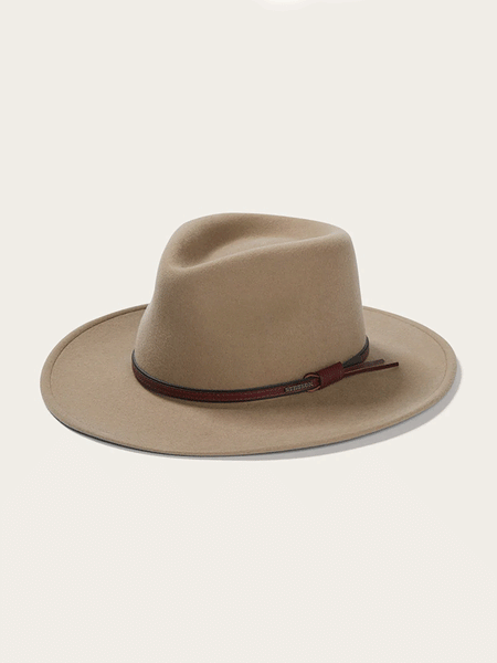 Stetson TWBOZE-8130MU Bozeman Outdoor Crushable Felt Hat Mushroom front and side view. If you need any assistance with this item or the purchase of this item please call us at five six one seven four eight eight eight zero one Monday through Saturday 10:00a.m EST to 8:00 p.m EST