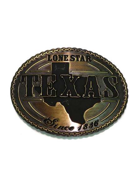 Western Edge TBB4679 Texas Lone Star Belt Buckle Brass front view. If you need any assistance with this item or the purchase of this item please call us at five six one seven four eight eight eight zero one Monday through Saturday 10:00a.m EST to 8:00 p.m EST