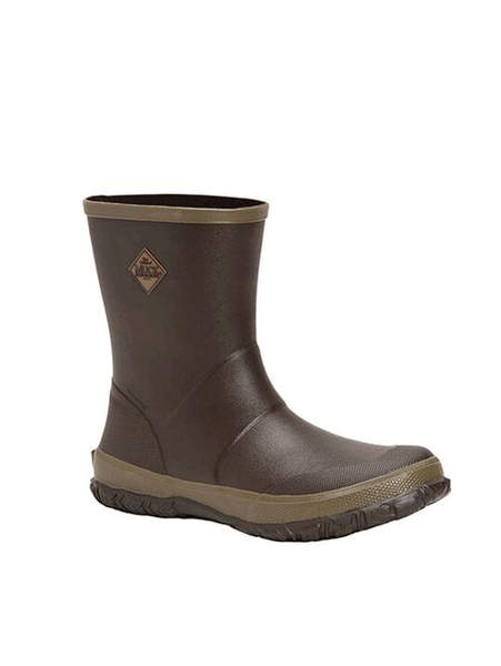 Muck FRM-900 Unisex Forager Mid Dark Brown front and side view. If you need any assistance with this item or the purchase of this item please call us at five six one seven four eight eight eight zero one Monday through Saturday 10:00a.m EST to 8:00 p.m EST