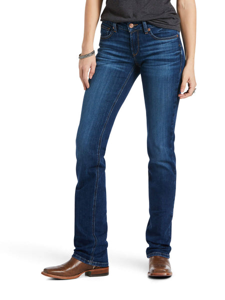 Ariat 10039608 Womens REAL Mid Rise Candace Straight Jean Portland front view. If you need any assistance with this item or the purchase of this item please call us at five six one seven four eight eight eight zero one Monday through Saturday 10:00a.m EST to 8:00 p.m EST