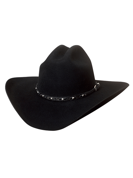 Bullhide 0397BL "Pistol Pete" 6x Premium Wool Hat Black front and side view. If you need any assistance with this item or the purchase of this item please call us at five six one seven four eight eight eight zero one Monday through Saturday 10:00a.m EST to 8:00 p.m EST