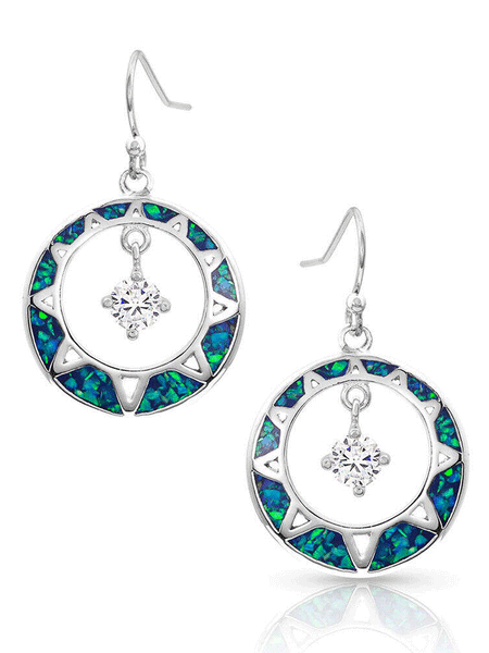 Montana Silversmiths ER4129 Womens Stay True Opal Earrings Silver front view. If you need any assistance with this item or the purchase of this item please call us at five six one seven four eight eight eight zero one Monday through Saturday 10:00a.m EST to 8:00 p.m EST