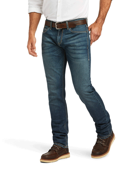 Ariat 10039625 Mens M8 Modern TekStretch Sebastian Slim Leg Jean Grafton front view. If you need any assistance with this item or the purchase of this item please call us at five six one seven four eight eight eight zero one Monday through Saturday 10:00a.m EST to 8:00 p.m EST