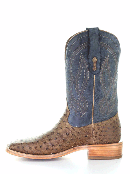 Corral A4052 Mens Ostrich Embroidery Square Toe Western Boot Navy And Orix inner side view. If you need any assistance with this item or the purchase of this item please call us at five six one seven four eight eight eight zero one Monday through Saturday 10:00a.m EST to 8:00 p.m EST