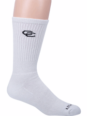 Dan Post DPCBM Mens All Around Crew Socks White side view. If you need any assistance with this item or the purchase of this item please call us at five six one seven four eight eight eight zero one Monday through Saturday 10:00a.m EST to 8:00 p.m EST