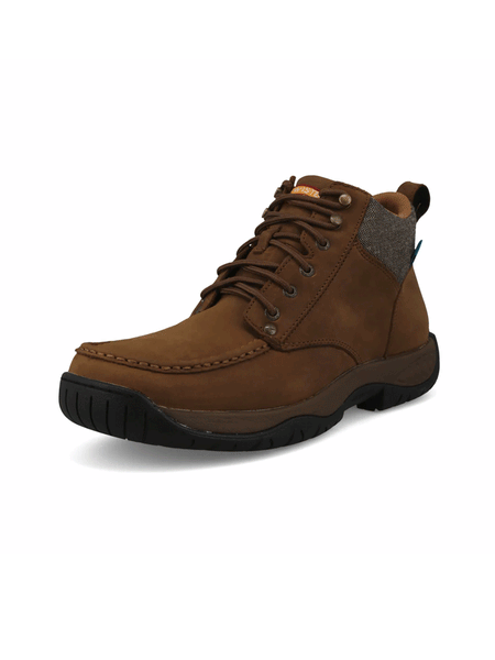 Twisted X MAXW001 Mens All Around Lace Up Work Boot Brown front and side view. If you need any assistance with this item or the purchase of this item please call us at five six one seven four eight eight eight zero one Monday through Saturday 10:00a.m EST to 8:00 p.m EST