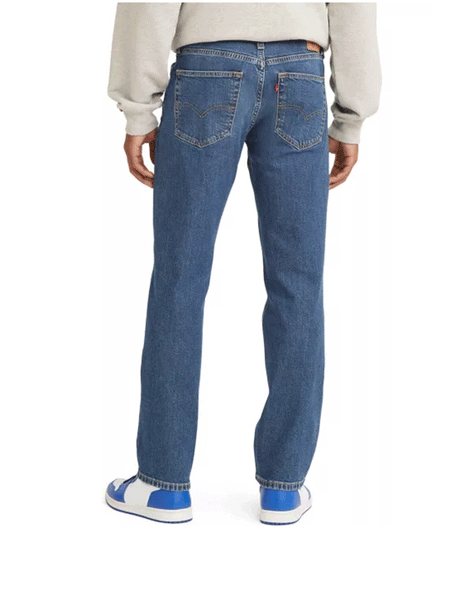Levi's 005141620 Mens Straight Fit Stretch Jeans Medium Wash (D) back view