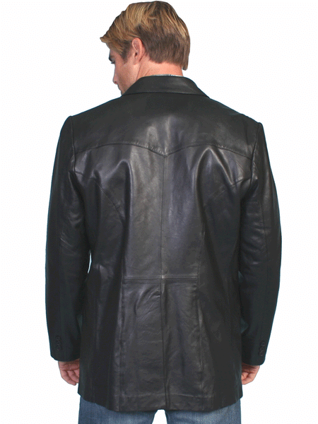 Scully 501-11 Mens Western Lambskin Blazer Black back view. If you need any assistance with this item or the purchase of this item please call us at five six one seven four eight eight eight zero one Monday through Saturday 10:00a.m EST to 8:00 p.m EST