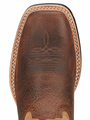 Ariat 10002224 Mens Quickdraw Western Boot Tumbled Bark toe view from above. If you need any assistance with this item or the purchase of this item please call us at five six one seven four eight eight eight zero one Monday through Saturday 10:00a.m EST to 8:00 p.m EST