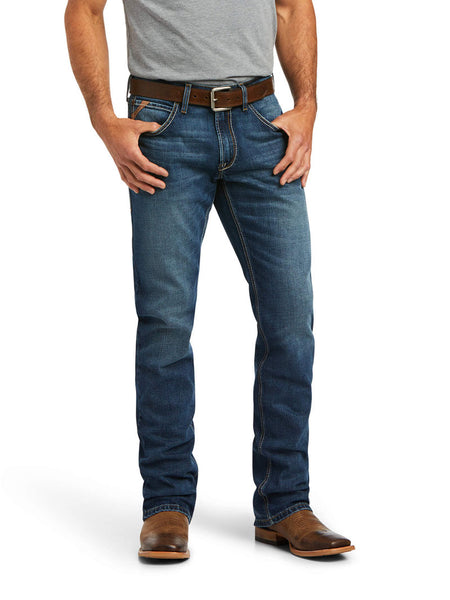 Ariat 10040124 Mens M5 Stretch Madera Stackable Straight Leg Jean Heath front view. If you need any assistance with this item or the purchase of this item please call us at five six one seven four eight eight eight zero one Monday through Saturday 10:00a.m EST to 8:00 p.m EST