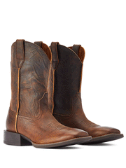 Ariat 10042586 Mens Sport Rambler Western Boot Bartop Brown side and front view. If you need any assistance with this item or the purchase of this item please call us at five six one seven four eight eight eight zero one Monday through Saturday 10:00a.m EST to 8:00 p.m EST