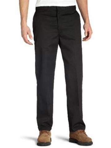 Dickies Mens Original Traditional Work Pants 874BK Black front view. If you need any assistance with this item or the purchase of this item please call us at five six one seven four eight eight eight zero one Monday through Saturday 10:00a.m EST to 8:00 p.m EST