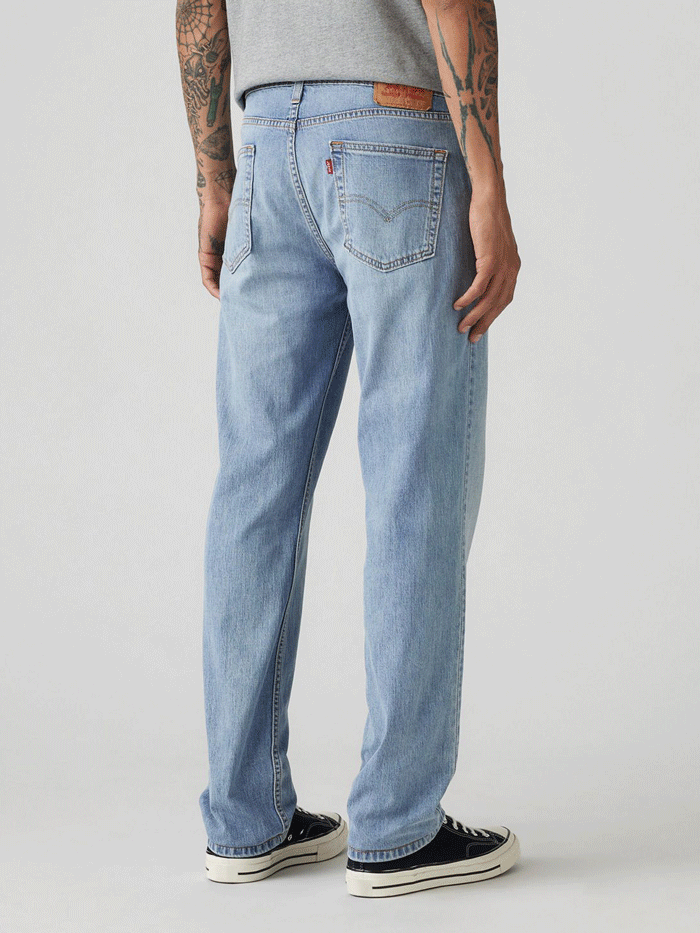 Levis 005141965 Mens 514 Straight Fit Jeans Light Blue front view. If you need any assistance with this item or the purchase of this item please call us at five six one seven four eight eight eight zero one Monday through Saturday 10:00a.m EST to 8:00 p.m EST
