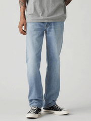 Levis 005141965 Mens 514 Straight Fit Jeans Light Blue front view. If you need any assistance with this item or the purchase of this item please call us at five six one seven four eight eight eight zero one Monday through Saturday 10:00a.m EST to 8:00 p.m EST
