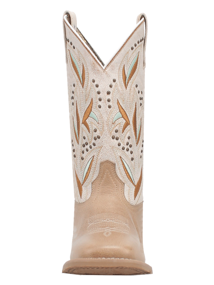 Laredo 5603 Womens LYDIA Square Toe Western Boots Tan Sand front and side view. If you need any assistance with this item or the purchase of this item please call us at five six one seven four eight eight eight zero one Monday through Saturday 10:00a.m EST to 8:00 p.m EST