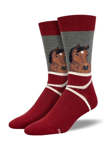 Socksmith MNC3051-CHH Mens Hey Neigh-Bor Socks Charcoal Heather front view. If you need any assistance with this item or the purchase of this item please call us at five six one seven four eight eight eight zero one Monday through Saturday 10:00a.m EST to 8:00 p.m EST