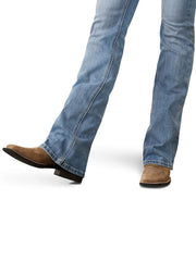 Ariat 10044386 Womens REAL Perfect Rise Brianna Boot Cut Jean Oklahoma leg bottom view. If you need any assistance with this item or the purchase of this item please call us at five six one seven four eight eight eight zero one Monday through Saturday 10:00a.m EST to 8:00 p.m EST