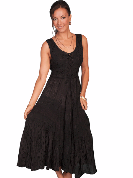 Scully HC118-BLK Womens Lace Up Dress Black front view. If you need any assistance with this item or the purchase of this item please call us at five six one seven four eight eight eight zero one Monday through Saturday 10:00a.m EST to 8:00 p.m EST