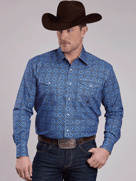 Roper 2386 Stretch Medallion Paisley (Red) - Men's Western Shirt main image 0
