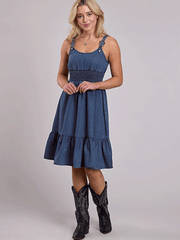 Roper 03-057-0594-6173 Womens Denim Tank Dress Blue