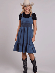 Roper 03-057-0594-6173 Womens Denim Tank Dress Blue
