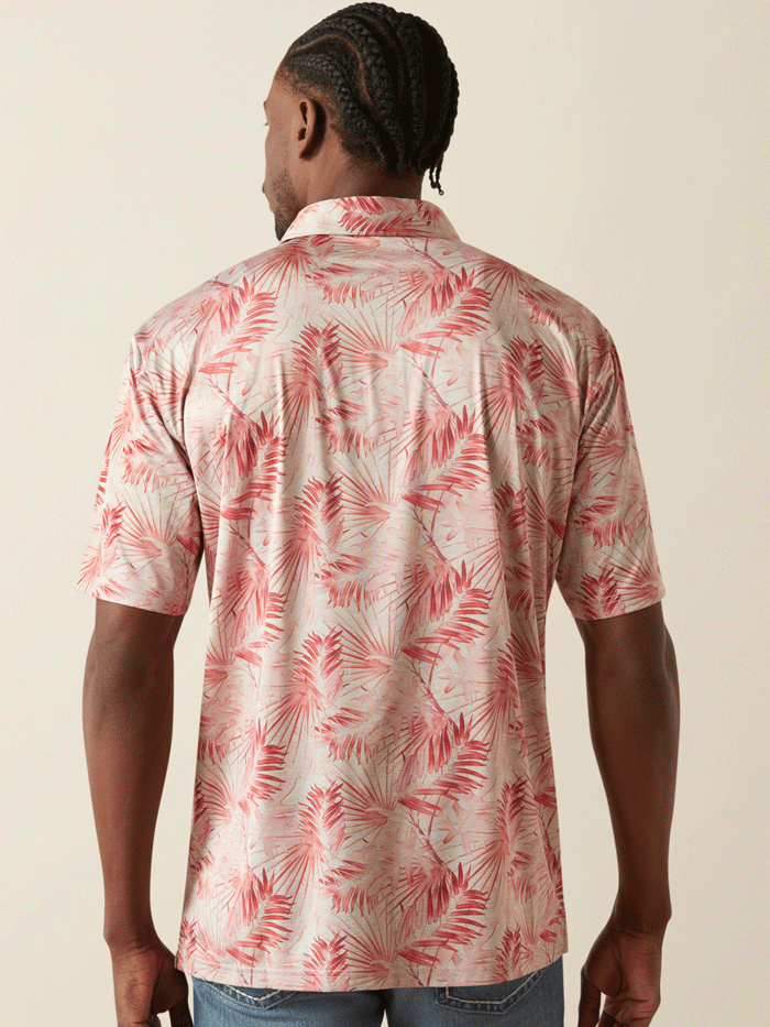 Ariat 10058847 Mens Charger 2.0 Printed Polo Scarlet front view. If you need any assistance with this item or the purchase of this item please call us at five six one seven four eight eight eight zero one Monday through Saturday 10:00a.m EST to 8:00 p.m EST