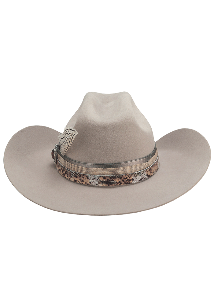 Bullhide GOOD STORIES 0857BC Felt Hat Buckskin side / front view. If you need any assistance with this item or the purchase of this item please call us at five six one seven four eight eight eight zero one Monday through Saturday 10:00a.m EST to 8:00 p.m EST