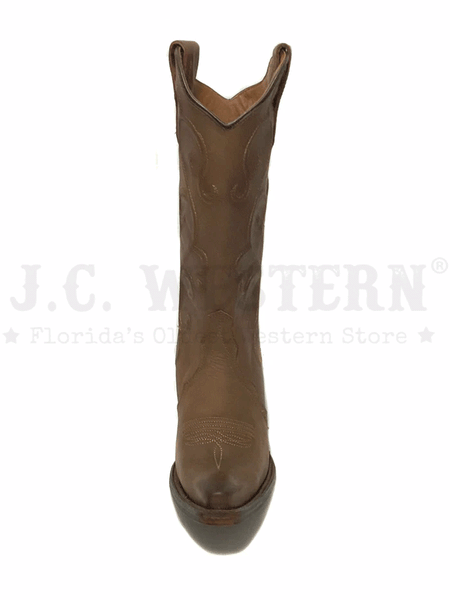 Circle G L6014 Ladies Triad Embroidery Boot Cinnamon Brown front view. If you need any assistance with this item or the purchase of this item please call us at five six one seven four eight eight eight zero one Monday through Saturday 10:00a.m EST to 8:00 p.m EST