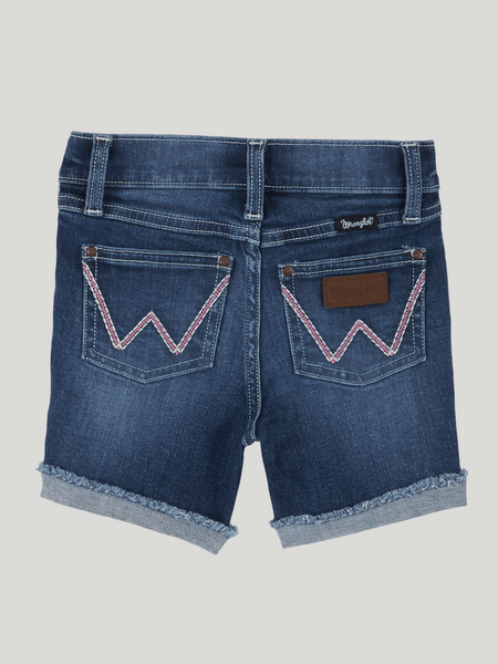 Wrangler 1009GWHUE Kids Girls Jean Shorts Denim Stonewash back view. If you need any assistance with this item or the purchase of this item please call us at five six one seven four eight eight eight zero one Monday through Saturday 10:00a.m EST to 8:00 p.m EST