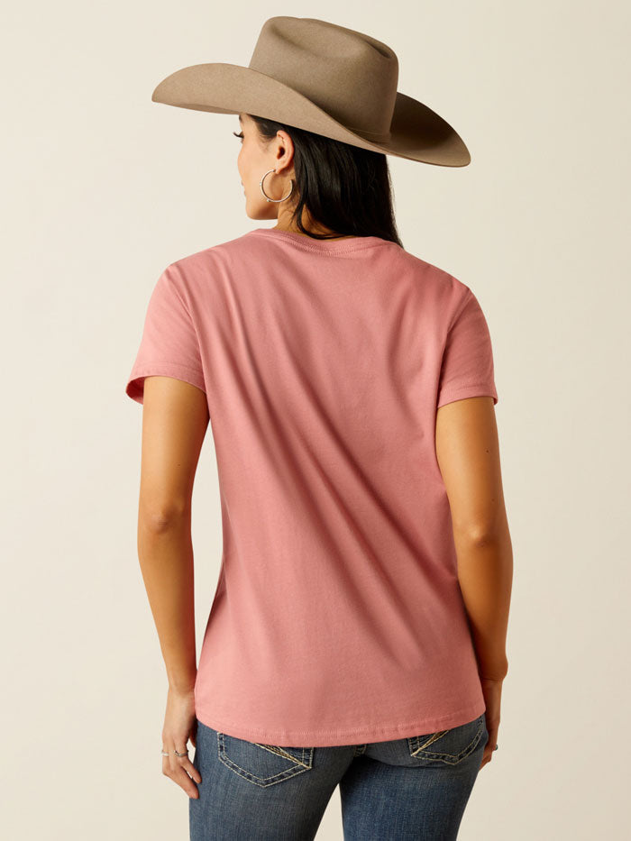 Ariat 10054033 Womens Rally Call T-Shirt Dusty Rose Pink front view. If you need any assistance with this item or the purchase of this item please call us at five six one seven four eight eight eight zero one Monday through Saturday 10:00a.m EST to 8:00 p.m EST