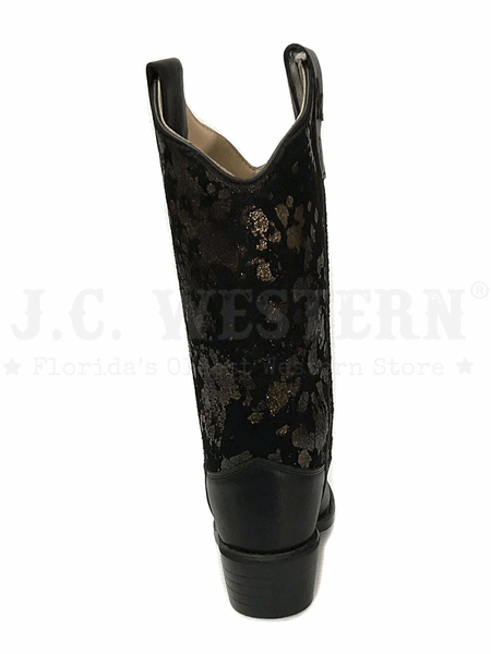 Old West 8162 Kids Western Boot Black back view. If you need any assistance with this item or the purchase of this item please call us at five six one seven four eight eight eight zero one Monday through Saturday 10:00a.m EST to 8:00 p.m EST
