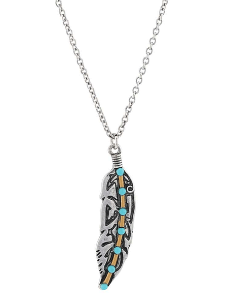 Montana Silversmiths ANC5922 Womens Turquoise Takeoff Attitude Necklace Silver front view. If you need any assistance with this item or the purchase of this item please call us at five six one seven four eight eight eight zero one Monday through Saturday 10:00a.m EST to 8:00 p.m EST