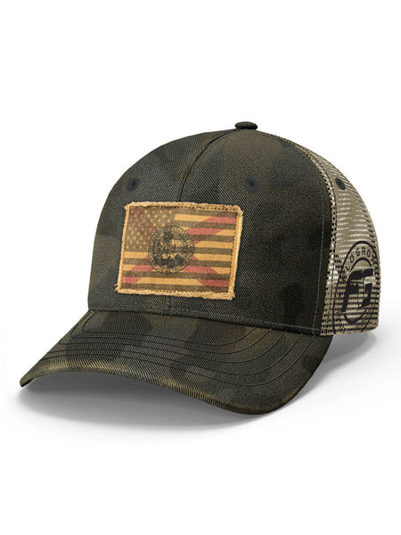 FloGrown FGH-282 Vintage Mash Up Hat Camo front view. If you need any assistance with this item or the purchase of this item please call us at five six one seven four eight eight eight zero one Monday through Saturday 10:00a.m EST to 8:00 p.m EST