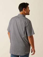 Ariat 10058815 Mens VentTEK Classic Fit Shirt Grey  back view. If you need any assistance with this item or the purchase of this item please call us at five six one seven four eight eight eight zero one Monday through Saturday 10:00a.m EST to 8:00 p.m EST