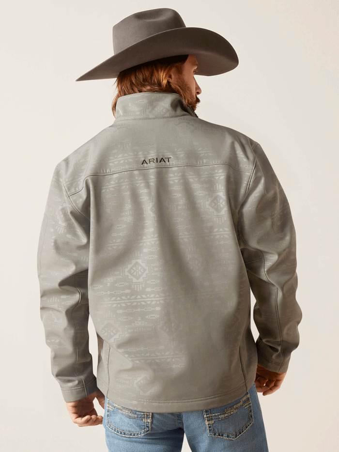 Ariat 10046607 Mens Vernon 2.0 Softshell Jacket Jetty Gray Embossed front view. If you need any assistance with this item or the purchase of this item please call us at five six one seven four eight eight eight zero one Monday through Saturday 10:00a.m EST to 8:00 p.m EST