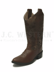 Old West 8163 Kids Western Boot Brown fornt and side view. If you need any assistance with this item or the purchase of this item please call us at five six one seven four eight eight eight zero one Monday through Saturday 10:00a.m EST to 8:00 p.m EST